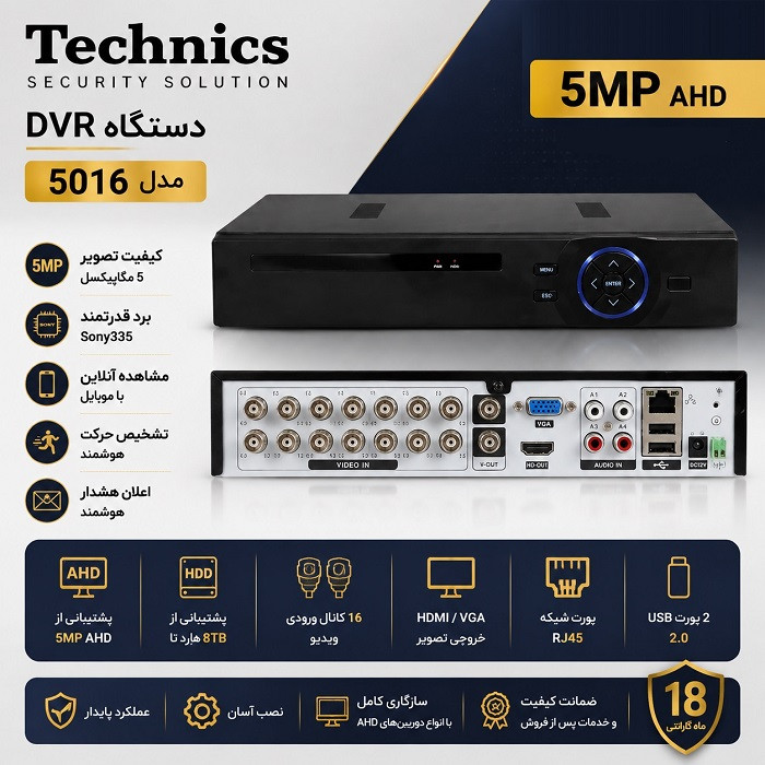 خرید DVR دوربین مداربسته 8 کانال سرور داخلی