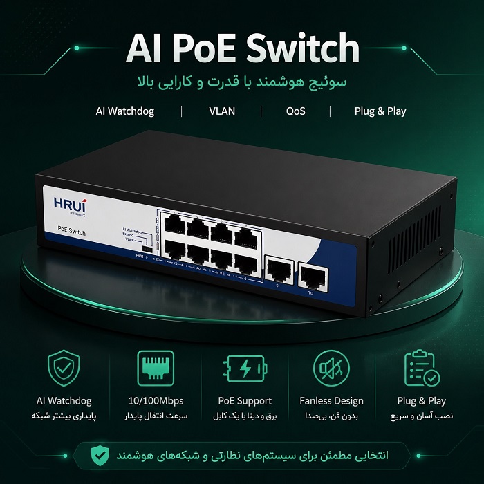 سوییچ PoE 8+2 Port HRUI